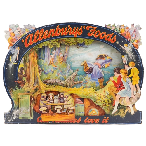 2519 - Large Allenburys Foods printed cardboard advertising stand for Milk Food Number 1, The First Food fo... 