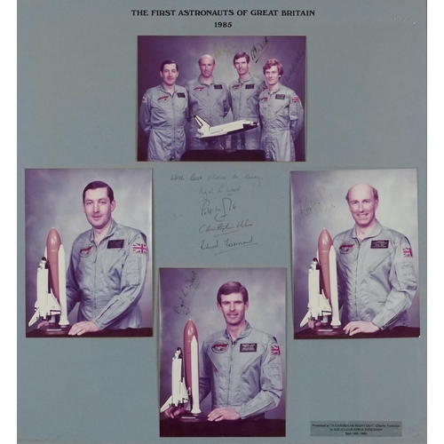 2515 - Space Exploration- The First Astronauts of Great Britain 1985 photographic collage signed by the ast... 