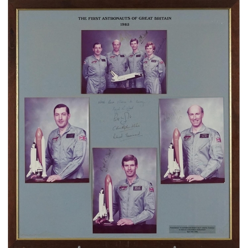 2515 - Space Exploration- The First Astronauts of Great Britain 1985 photographic collage signed by the ast... 