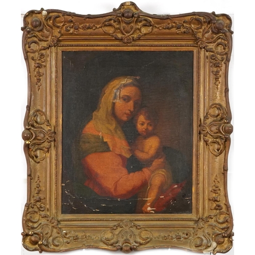 1236 - Mother and child, oil on canvas, contemporary framed, 43cm x 34cm