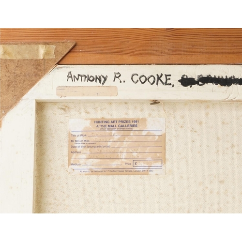 1189 - Anthony R Cooke - Doug's Objects, (object number 3) abstract oil on canvas, gallery labels verso, co... 