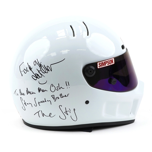 2387 - The Stig BBC Top Gear autographed motor racing helmet signed by the Stig and Jeremy Clarkson. This c... 