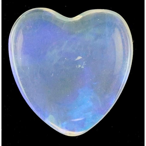 3363 - Carved opal in the form of a love heart, approximately 3.04 carat, 1.2cm high, 0.6g