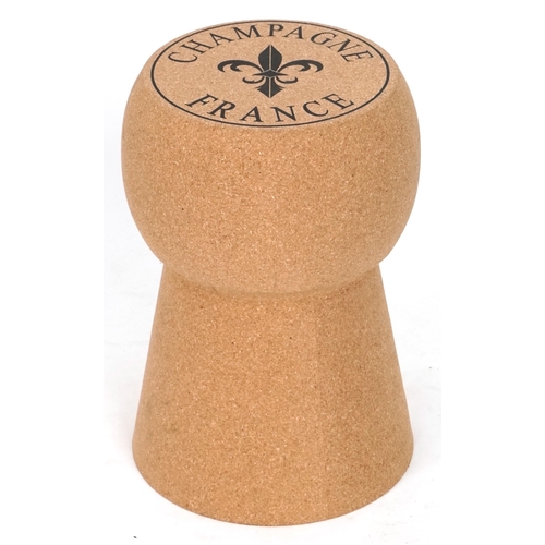 733 - Novelty Champagne cork design metal stool, 51cm high