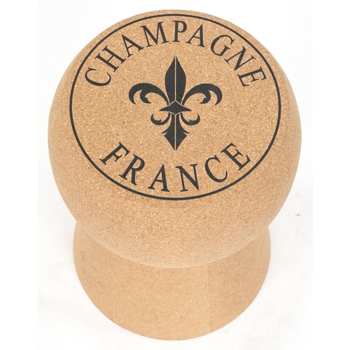 733 - Novelty Champagne cork design metal stool, 51cm high