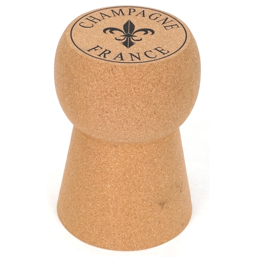 732 - Novelty Champagne cork design metal stool, 51cm high