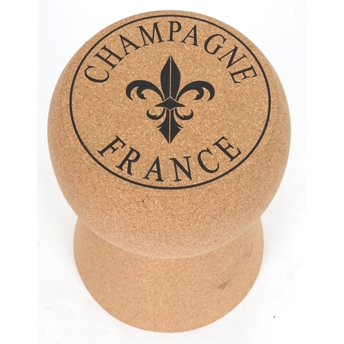 732 - Novelty Champagne cork design metal stool, 51cm high