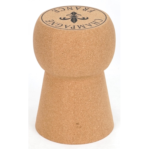 732 - Novelty Champagne cork design metal stool, 51cm high