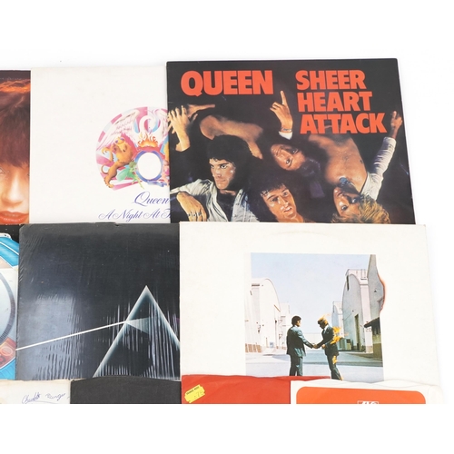 1512 - Vinyl LP records and 45rpm records including Electric Light Orchestra, The Hollies, Pink Floyd, Quee... 