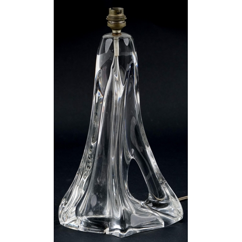 530 - Daum crystal table lamp, 33cm high excluding the fitting