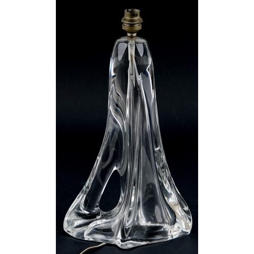 530 - Daum crystal table lamp, 33cm high excluding the fitting