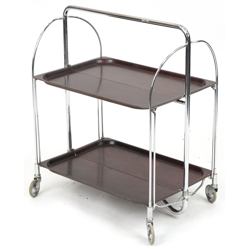 662 - Mid 20th century folding tea trolley, 75cm H x 67cm W x 44cm D