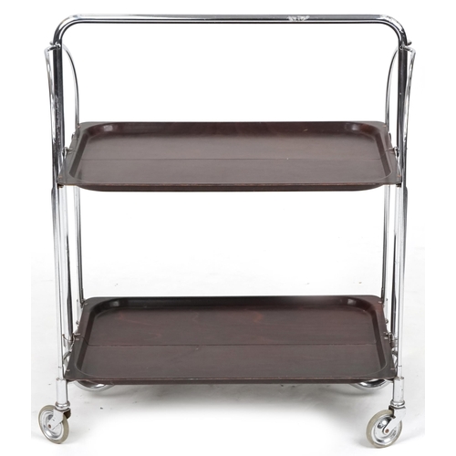 662 - Mid 20th century folding tea trolley, 75cm H x 67cm W x 44cm D