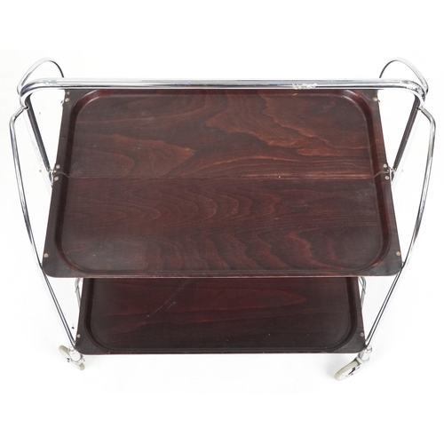 662 - Mid 20th century folding tea trolley, 75cm H x 67cm W x 44cm D