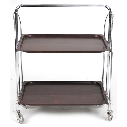 662 - Mid 20th century folding tea trolley, 75cm H x 67cm W x 44cm D