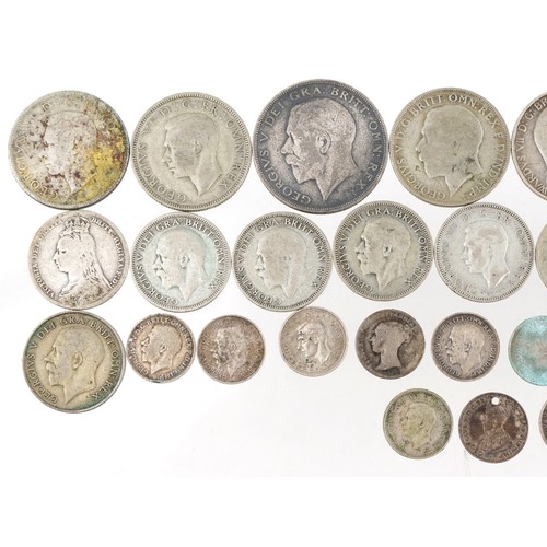 2392 - 19th century and later British coinage including half crowns, florins, shillings and silver three pe... 