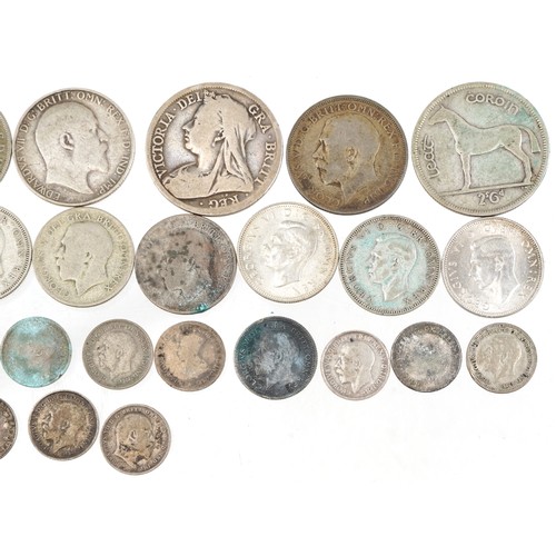 2392 - 19th century and later British coinage including half crowns, florins, shillings and silver three pe... 