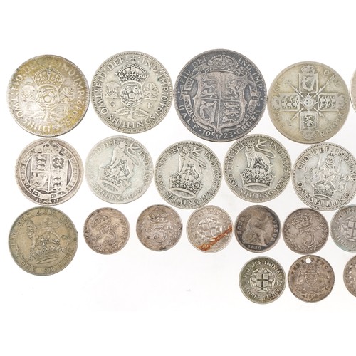 2392 - 19th century and later British coinage including half crowns, florins, shillings and silver three pe... 