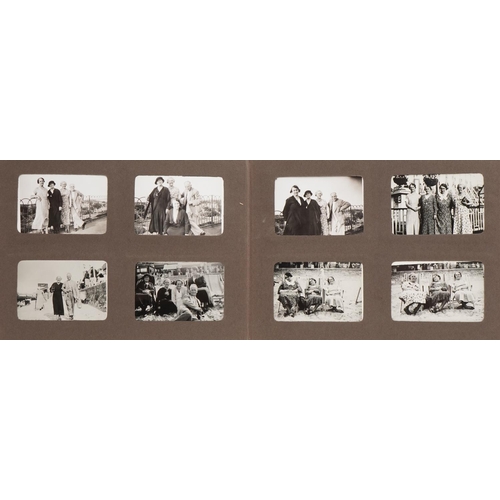 2466 - Black and white family photographs including cabinet cards, postcards of school classroom scenes and... 