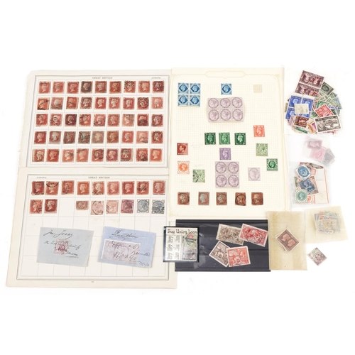 2461 - Victorian and later British stamps, some on sheets, including Penny Reds and Seahorses