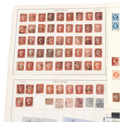 2461 - Victorian and later British stamps, some on sheets, including Penny Reds and Seahorses