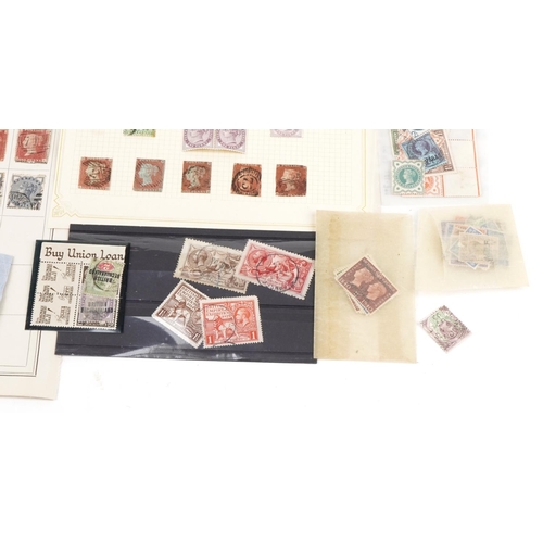 2461 - Victorian and later British stamps, some on sheets, including Penny Reds and Seahorses