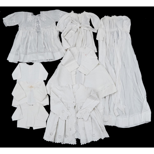 1540 - Vintage linen children's christening dresses, robes etc