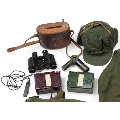 2576 - Militaria including a pair of British military issue Kershaw MK II binoculars with leather case date... 