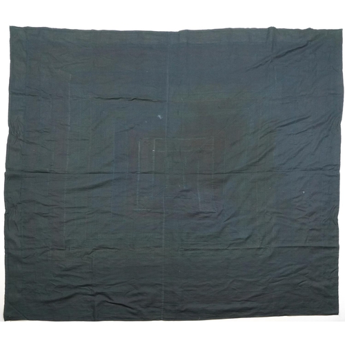 1337 - Middle Eastern embroidered silk throw, 190cm x 190cm