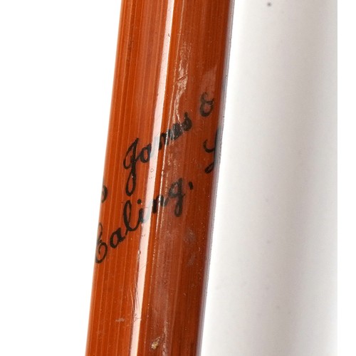 1411 - Two Richard Walker Avon MK IV hexagonal split cane fishing rods retailed by B James & Son