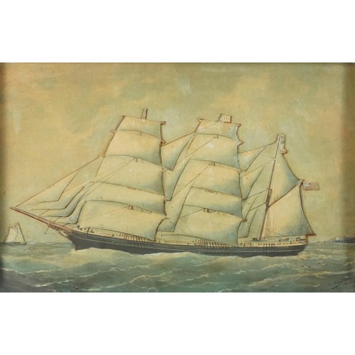 1227 - Vintage naval interest card diorama of HMS Victoria, inscribed W Masker to the reverse, housed in a ... 