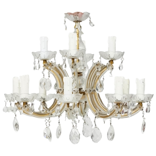 759A - Twelve branch two tier chandelier, 55cm in diameter x 44cm high