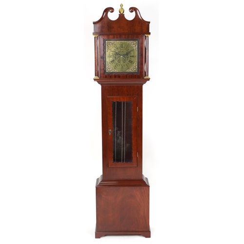 741 - Late 20th century mahogany longcase clock, 198cm H x 46cm W x 23cm D