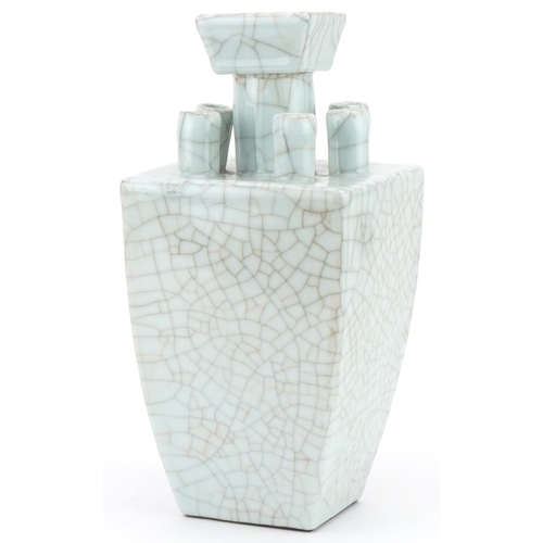 274 - Chinese crackle glazed tulip vase, 32cms high