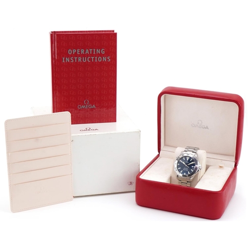 3012 - Omega, gentlemen's Omega Seamaster Professional chronometer automatic wristwatch having a blue dial ... 