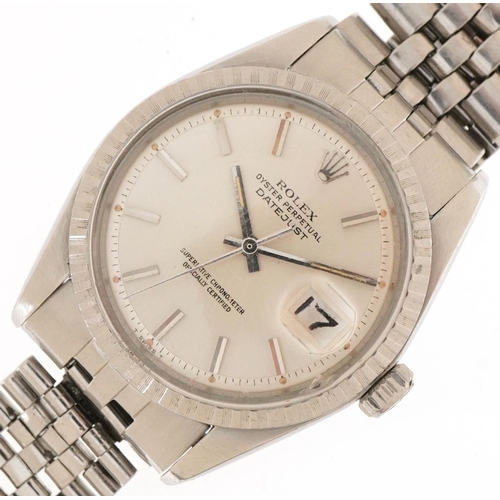 3006 - Rolex, gentlemen's Rolex Oyster Perpetual Datejust automatic wristwatch having silvered dial with da... 