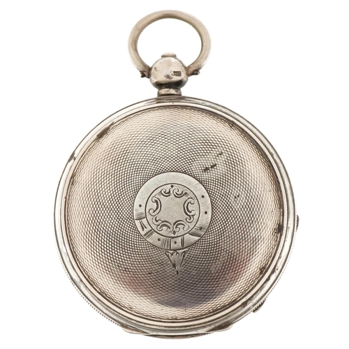 3251 - Farringdon, Victorian gentlemen's silver open face key wind pocket watch having enamelled and subsid... 