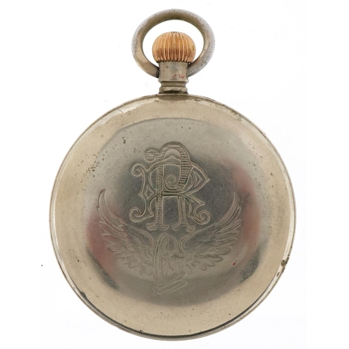 3215 - Omega gentlemen's open face pocket watch having military type enamelled dial with Arabic numerals, o... 