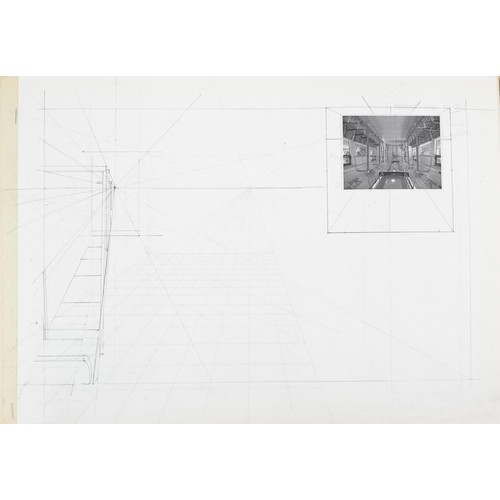 2147 - Neil Wilkinson, three sculptures and a folio of drawings and works from Brighton Art College, the la... 