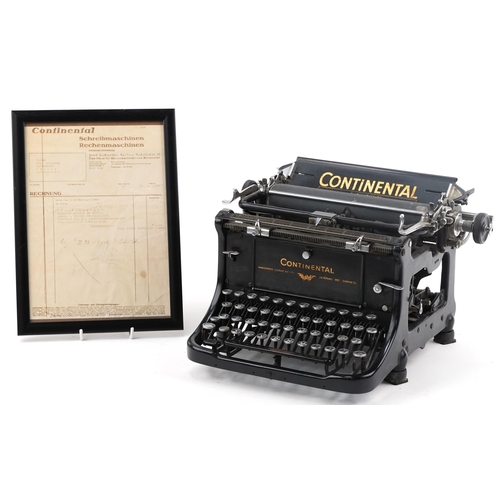 Vintage black enamel Continental typewriter