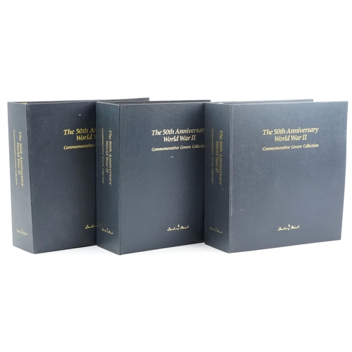 2281 - 50th Anniversary of World War II commemorative covers arranged in three albums by The Danbury Mint