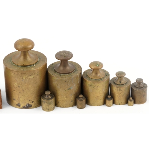 1400 - Collection of antique brass weights