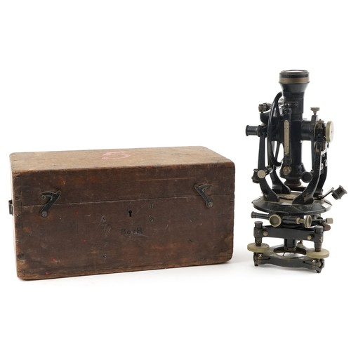 345 - Cooke, Troughton & Simms, vintage surveyor's theodolite with case numbered Y2799, 36cm high