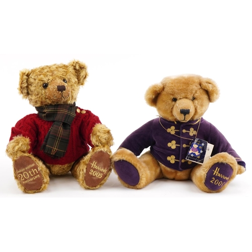 2058 - Two Harrods teddy bears, one with box and certificate, comprising 2005 20th Anniversary and 2000