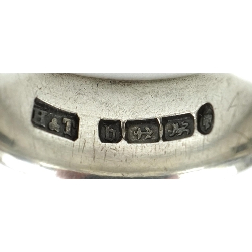 3478 - Heavy Victorian silver wedding band, Birmingham 1865, size P, 10.5g