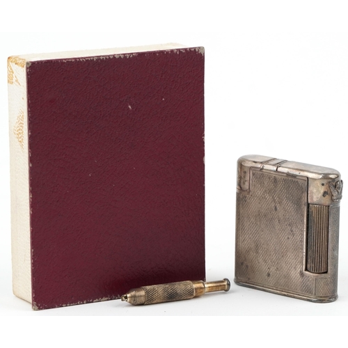 69 - Charles of London silver plated pocket lighter and striker with box, the lighter 5cm high