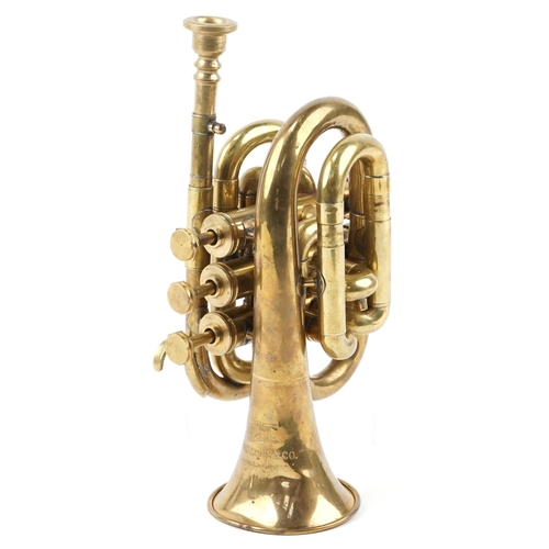 622 - Bessons & Co by Boosey brass cornet, 25cm in length