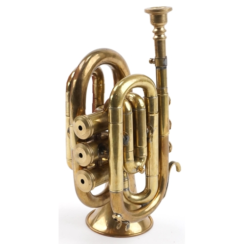 622 - Bessons & Co by Boosey brass cornet, 25cm in length