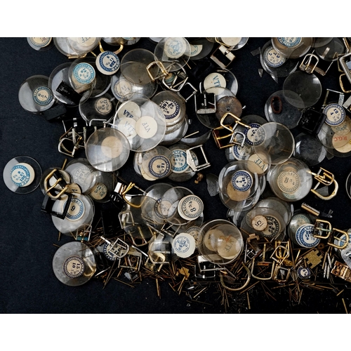 3391 - Large collection of vintage wristwatch glass faces and buckles