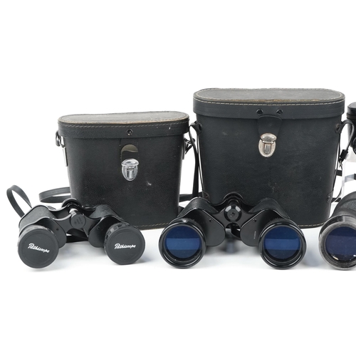 1494 - Seven pairs of vintage and later binoculars and opera glasses including Verix 7 x 50 and Pathescope ... 